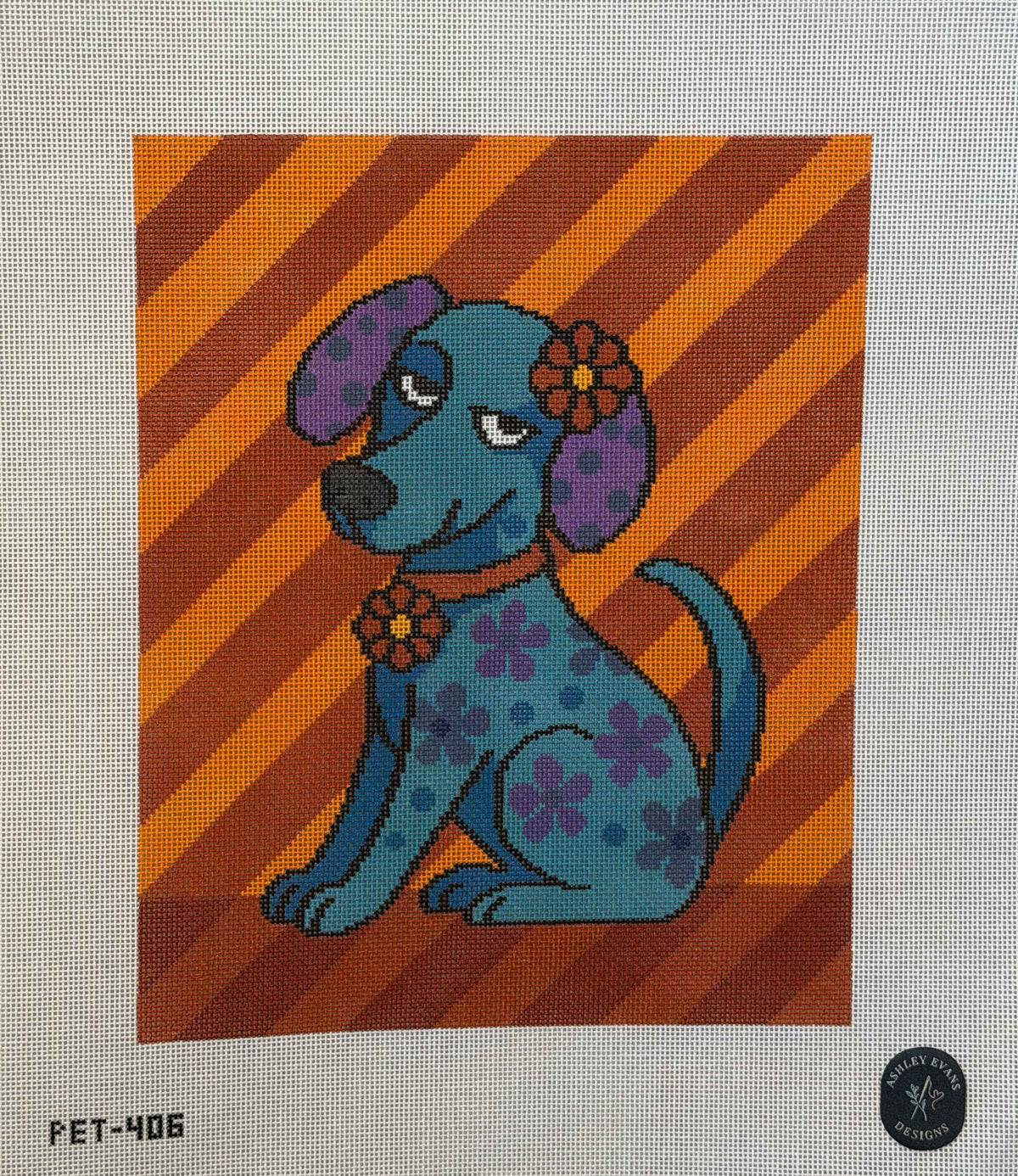 PET-406_AED Dolly's Got Her Flirt On Blue Dog