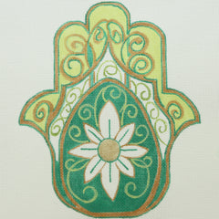 R1213 Green Daisy Hamsa