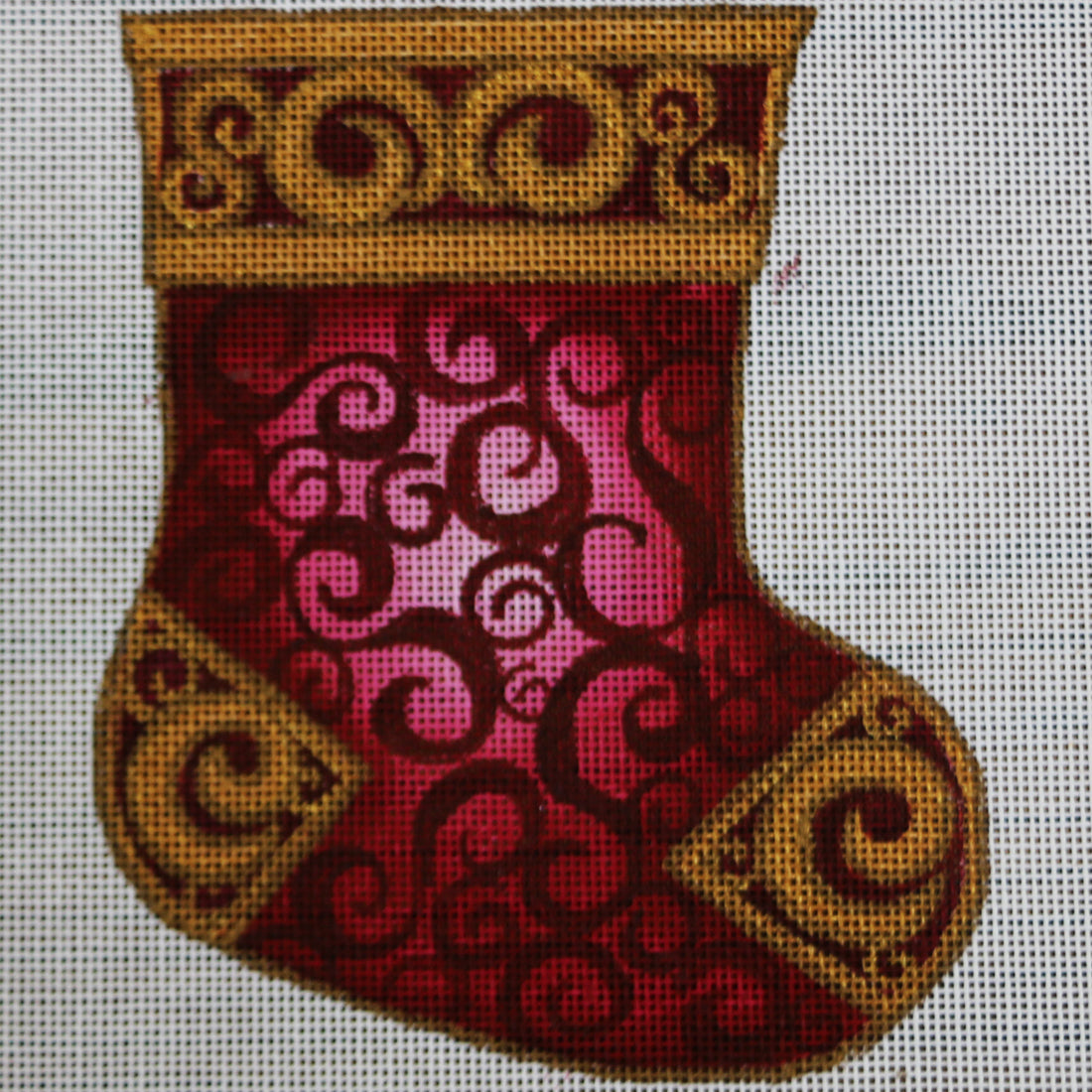 R211 Maroon and Gold Mini Sock
