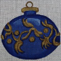 R245 Blue and Gold ornament with Swirl