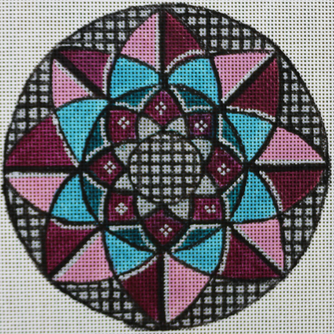 R564 Kaleidoscope- w/ pink, maroon, turquoise, grey and black