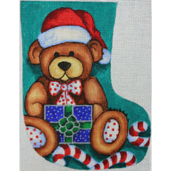 R618 Teddy Bear with Santa Cap and Candy Canes
