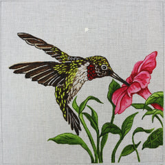 R715 Hummingbird with Pink flower
