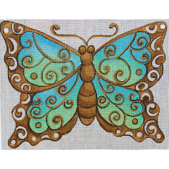R791 Blue, Green, and Brown Butterfly