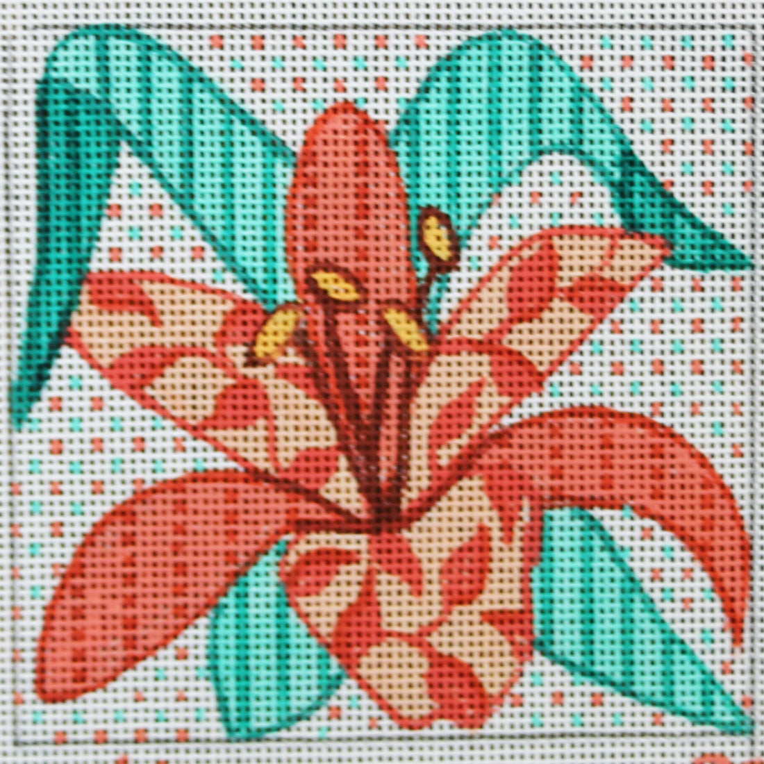 R802 Pink and Green Patchwork flower