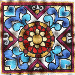 R805 Kaleidoscope-maroon, teal, and gold