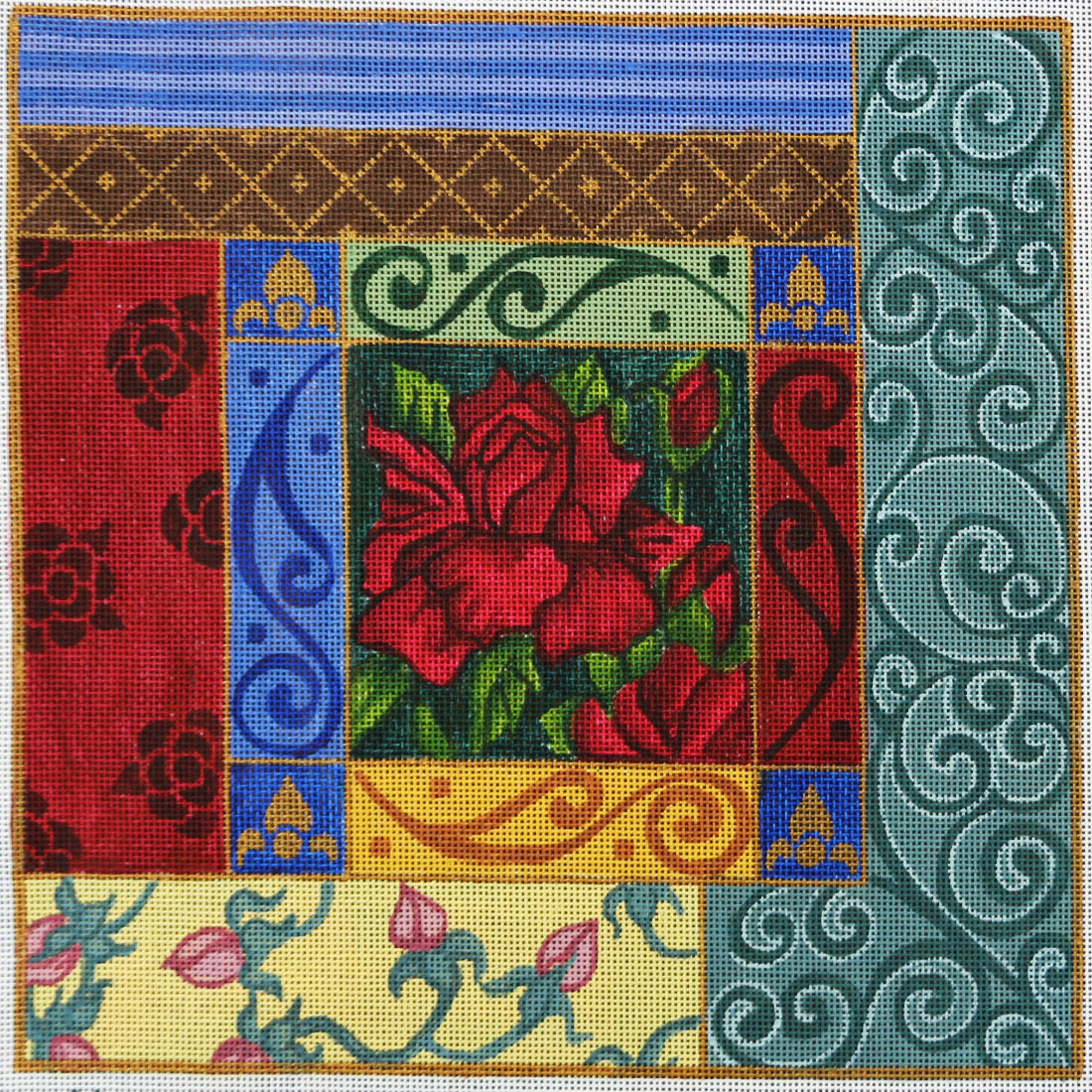 R813 Patchwork w/ flower in the middle
