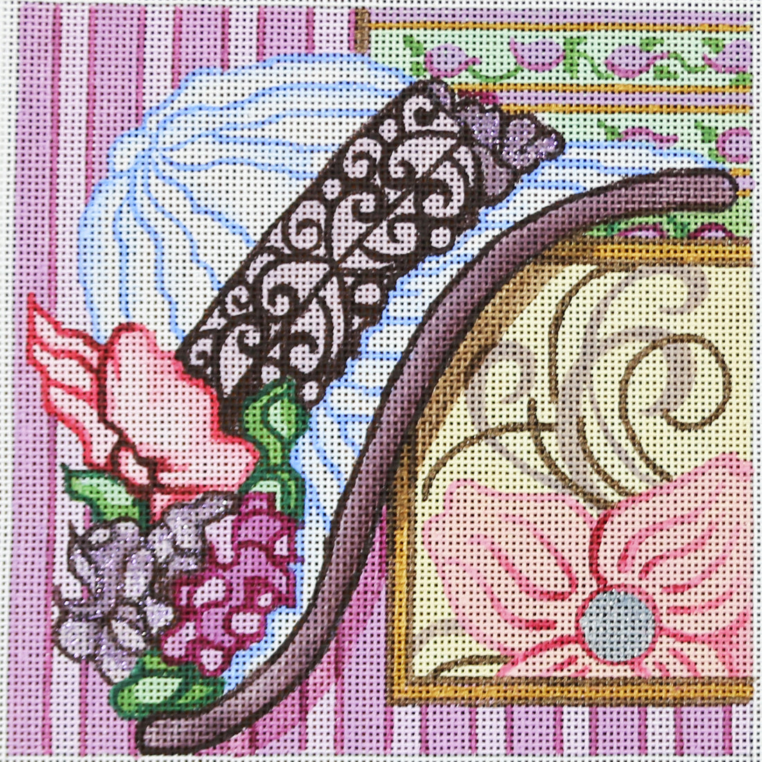 R971 Girls White Hat with Flowers