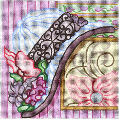 R971 Girls White Hat with Flowers