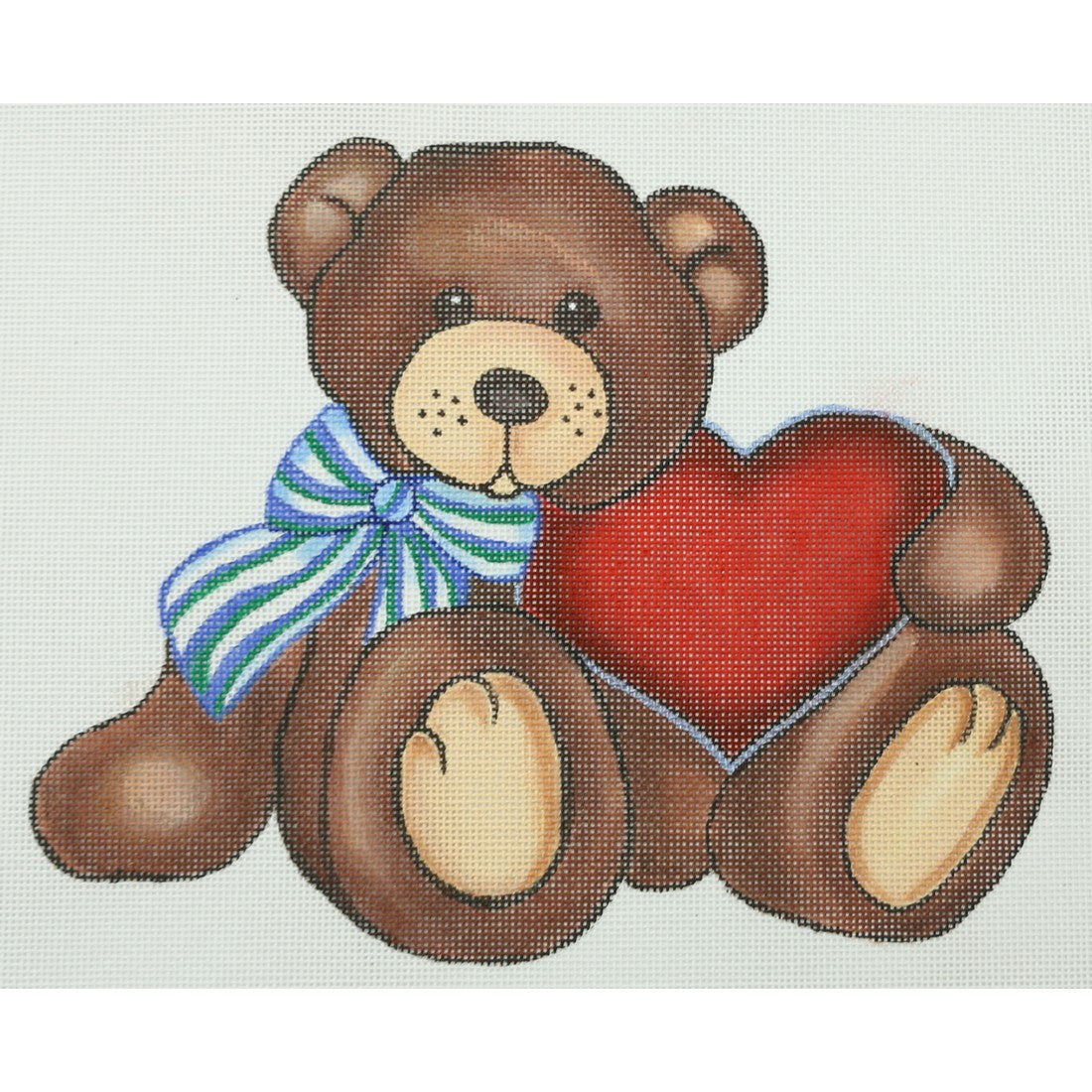 R997 Bear w/ Blue Striped bow