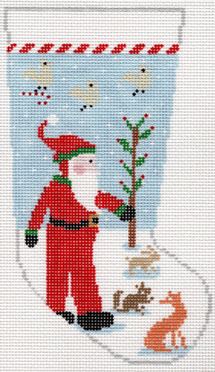 Hello Tess HT218 Santa & Animals Stocking on 13 mesh