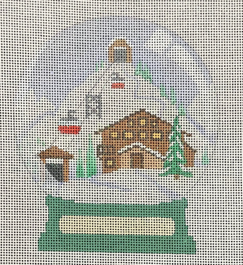 AL-067 Ski Mountain House Snow Globe
