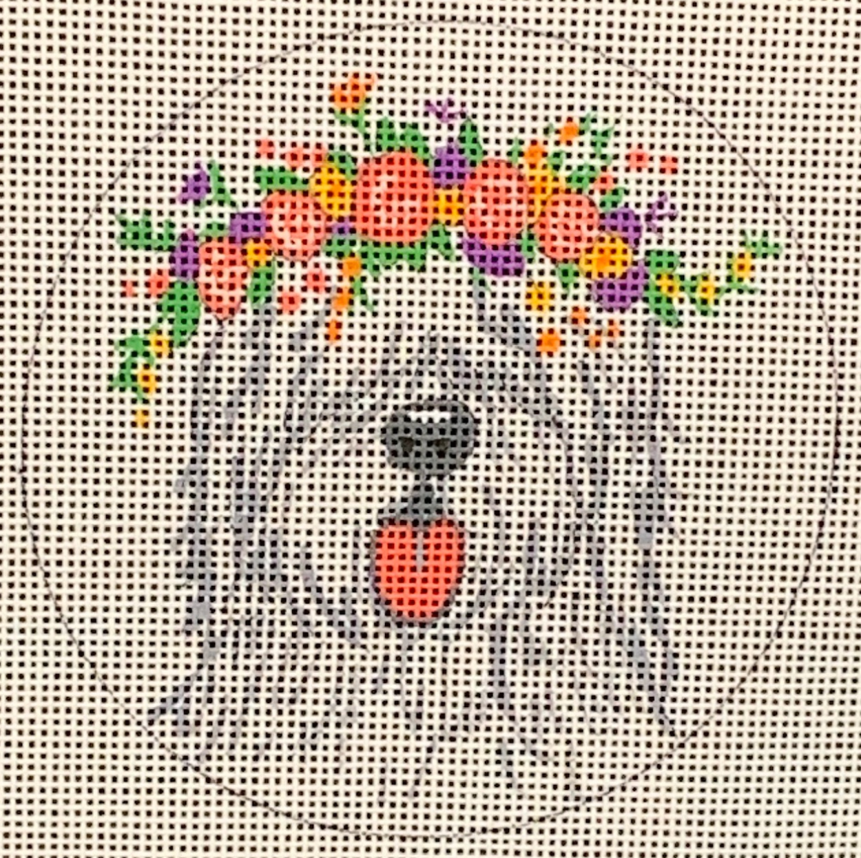 JA-02 English Sheepdog with Flower Crown