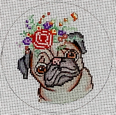 JA-05 Confused Pug with Flower Crown