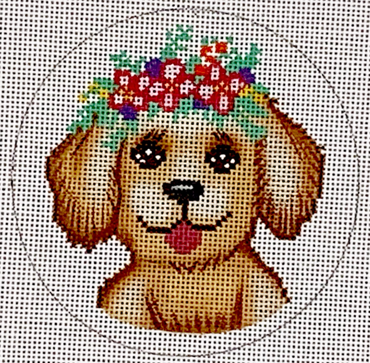 JA-07 Fun Puppy with Flower Crown