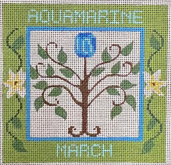 CH-1029 Aquamarine March Birthstone Square