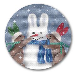 GD-XO24 Bunnies Building Snowman