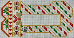 BP-111 Holly and Stripes Dog Bone
