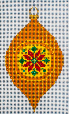 JP-X305-4 Gold with Poinsettia Ornament