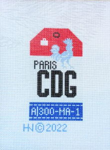 CDG 2021 Hedgie Needlepoint Luggage Tag- CDG Paris