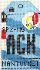ACK 2021 Hedgie Needlepoint Luggage Tag- ACK Nantucket
