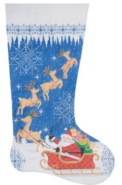 2786 Santa & Reindeer in Flight Stocking