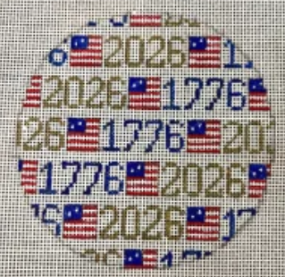589 1776-2026 Patriotic Round Ornament