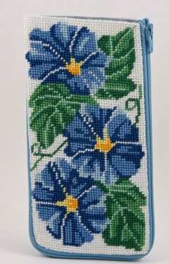 SZ389 Morning Glories Stitch N' Zip Eyeglass Case