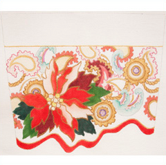 CSC18 Stocking Cuff with poinsettia 18 Mesh