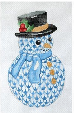 EG-XO27 Blue Herend-Inspired Snowman