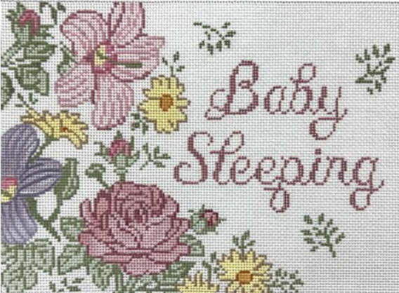 3840 Baby Sleeping Floral Birth Announcement