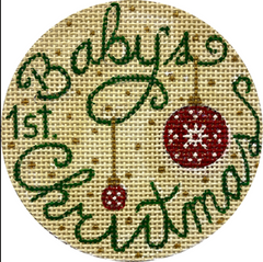 Stitching Girl Merry Christmas Round