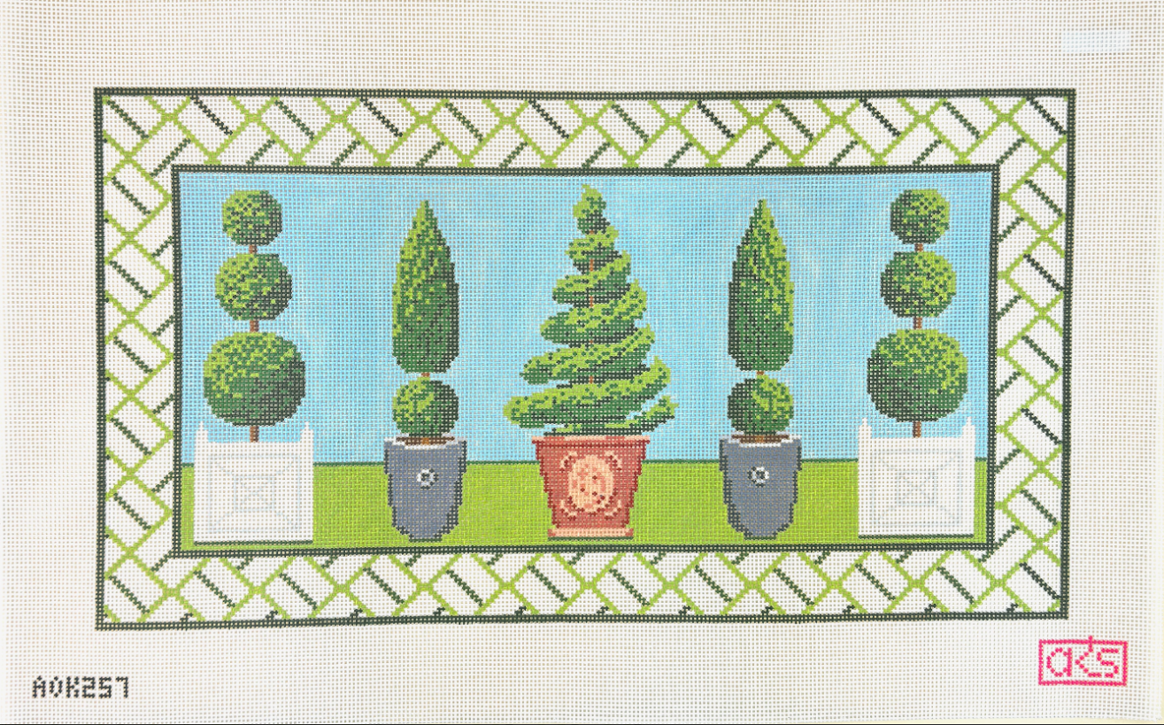 A0K257 Topiary Pillow on Brick