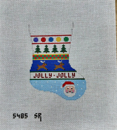 5485 SR Tree, Reindeer, Santa Stripe Mini Stocking