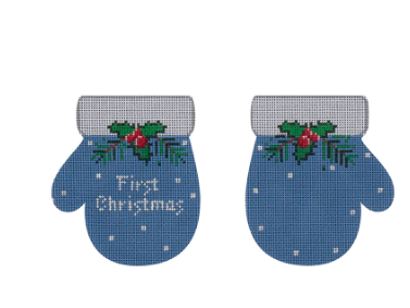MT02 First Christmas Mittens - Blue