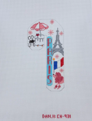 CH-931 Paris Travel Candy Cane Canvas