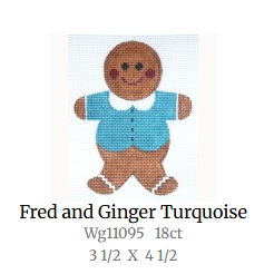 WG11095 Fred and Ginger Turquoise Gingerbread Boys