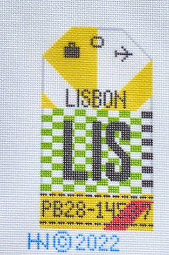 LIS Hedgie Needlepoint Luggage Tag- LIS Lisbon
