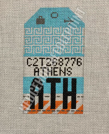 ATH Hedgie Needlepoint Luggage Tag- ATH Athens