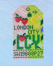 LCY Hedgie Needlepoint Luggage Tag- LCY London City