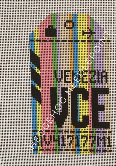 VCE Hedgie Needlepoint Luggage Tag- VCE Venice