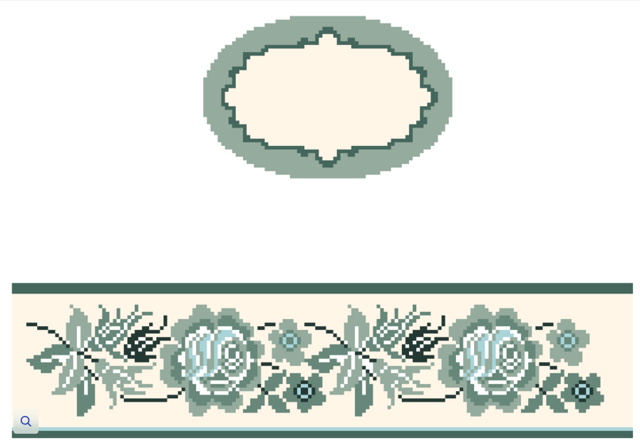 FS-O-67B Toile Floral Green Oval Hinged Box
