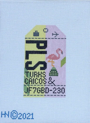HN2022 Turks & Caicos Retro Travel Tag