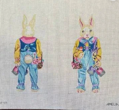 gsab08 painter rabbit with Patricia Sone Stitch Guide