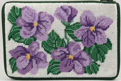SZ542Sweet Voilets Purse - Stitch N' Zip Cosmetic Purse