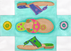 BR-30 Brick, Jack Rogers Sandals in Bright Multi Colors on Caribbean