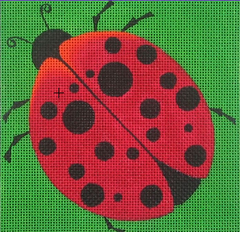 ZE284 Ladybug Square Needlepoint Canvas