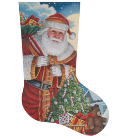 LGDAXS458-13 Santa Moonlit Arrival Stocking