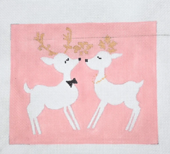 Pink Kissing Reindeer