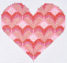 TM-31 Bargello Hearts in Heart - Pink and Red